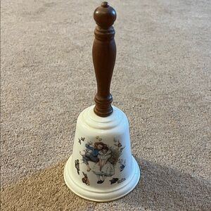 Norman Rockwell Cream and Brown Decorative Bell